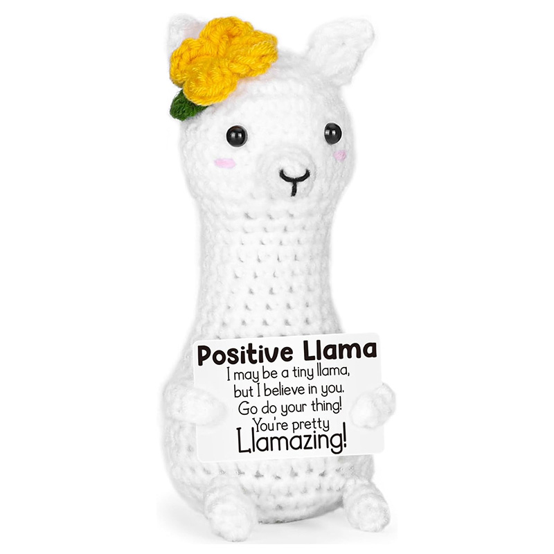 Home Textiles Europe - Funny Handmade Crochet Llama Positive Energy