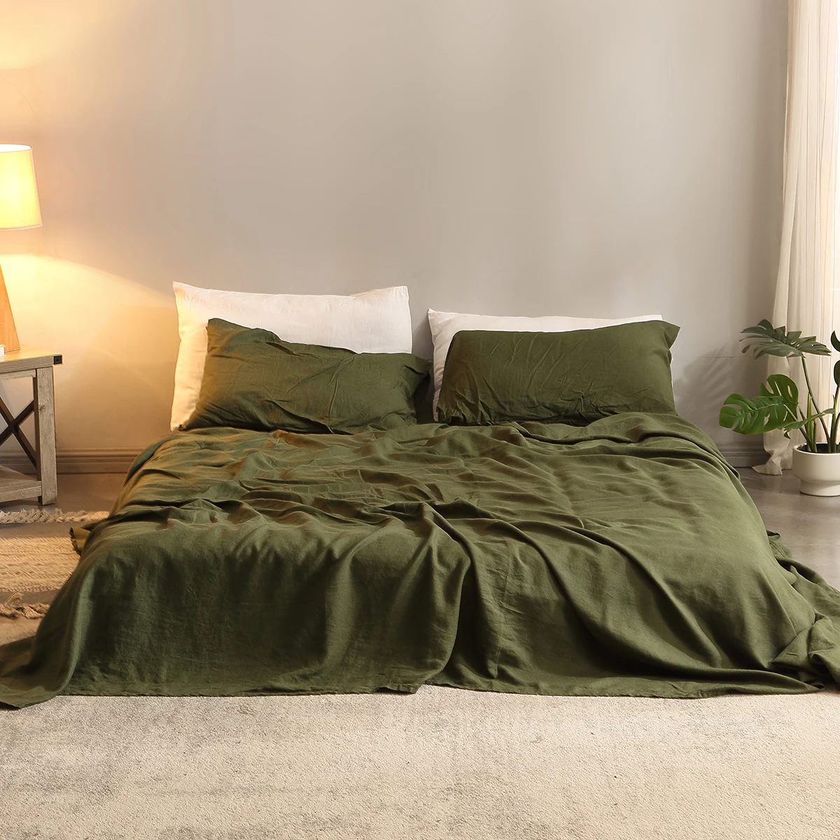 Fitted Sheet Deep - Bed Sheet Set 4 Piece 100%
