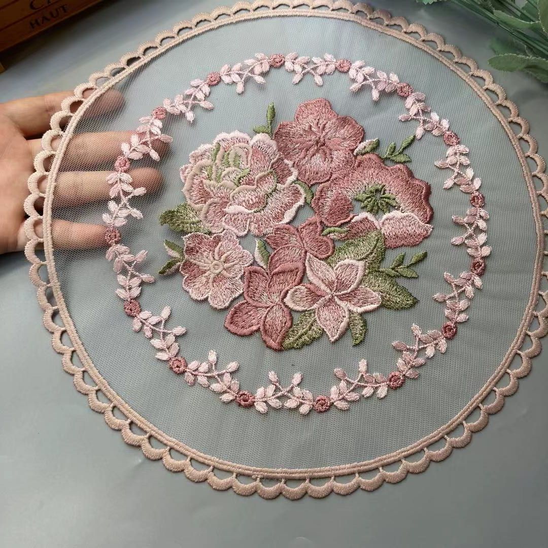 28*28 cm Pink Lace Flower Appl - Home Textiles Towel review and price