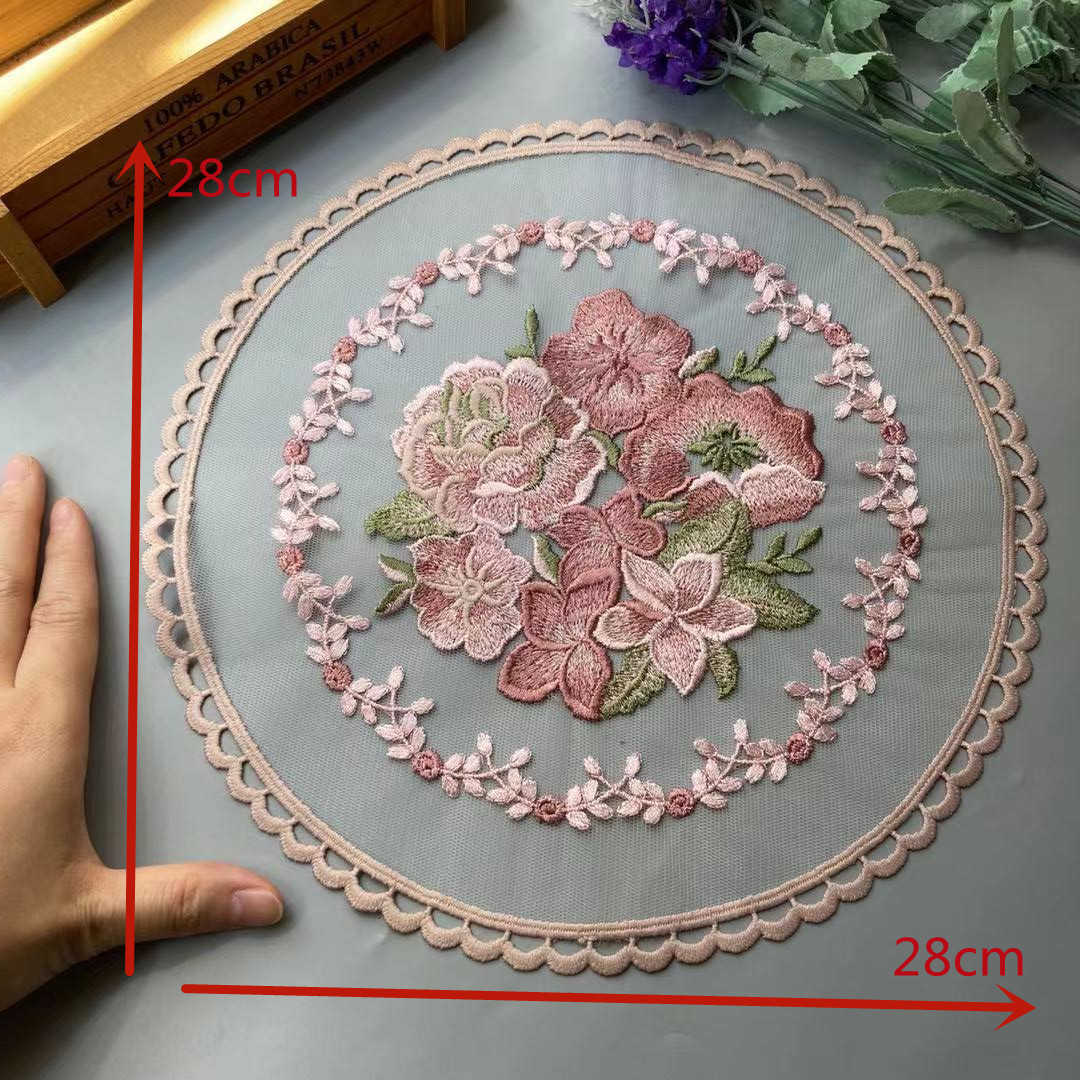 28*28 cm Pink Lace Flower Appl - Home Textiles Towel review and price