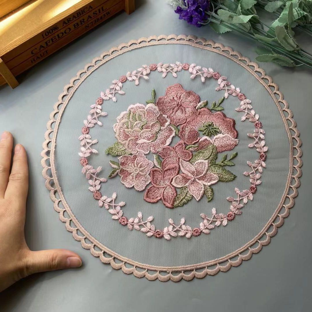 28*28 cm Pink Lace Flower Appl - Home Textiles Towel review and price