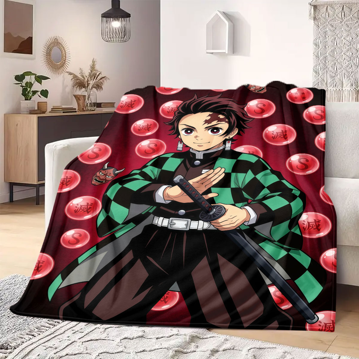 Demon Slayer Fancy Cartoon Fla - Home Textiles Designer review and price