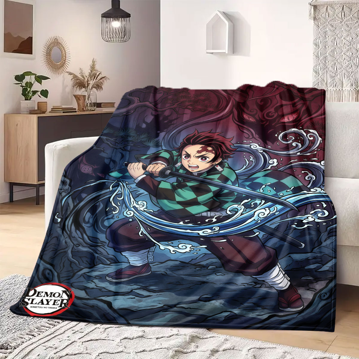 Demon Slayer Fancy Cartoon Fla - Home Textiles Designer review and price