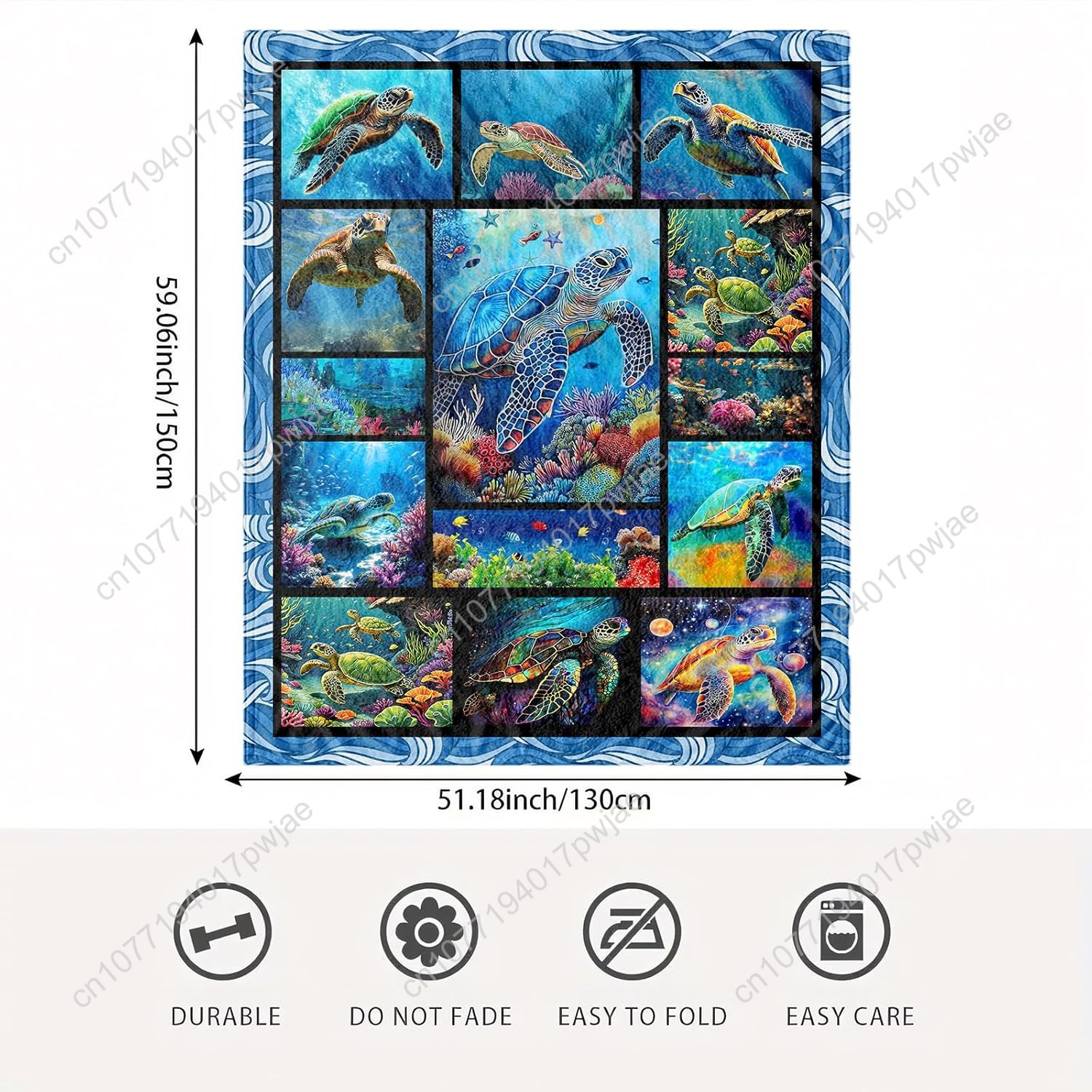Sea Turtle Flannel Throw Blank - Home Textiles Blanket review and price