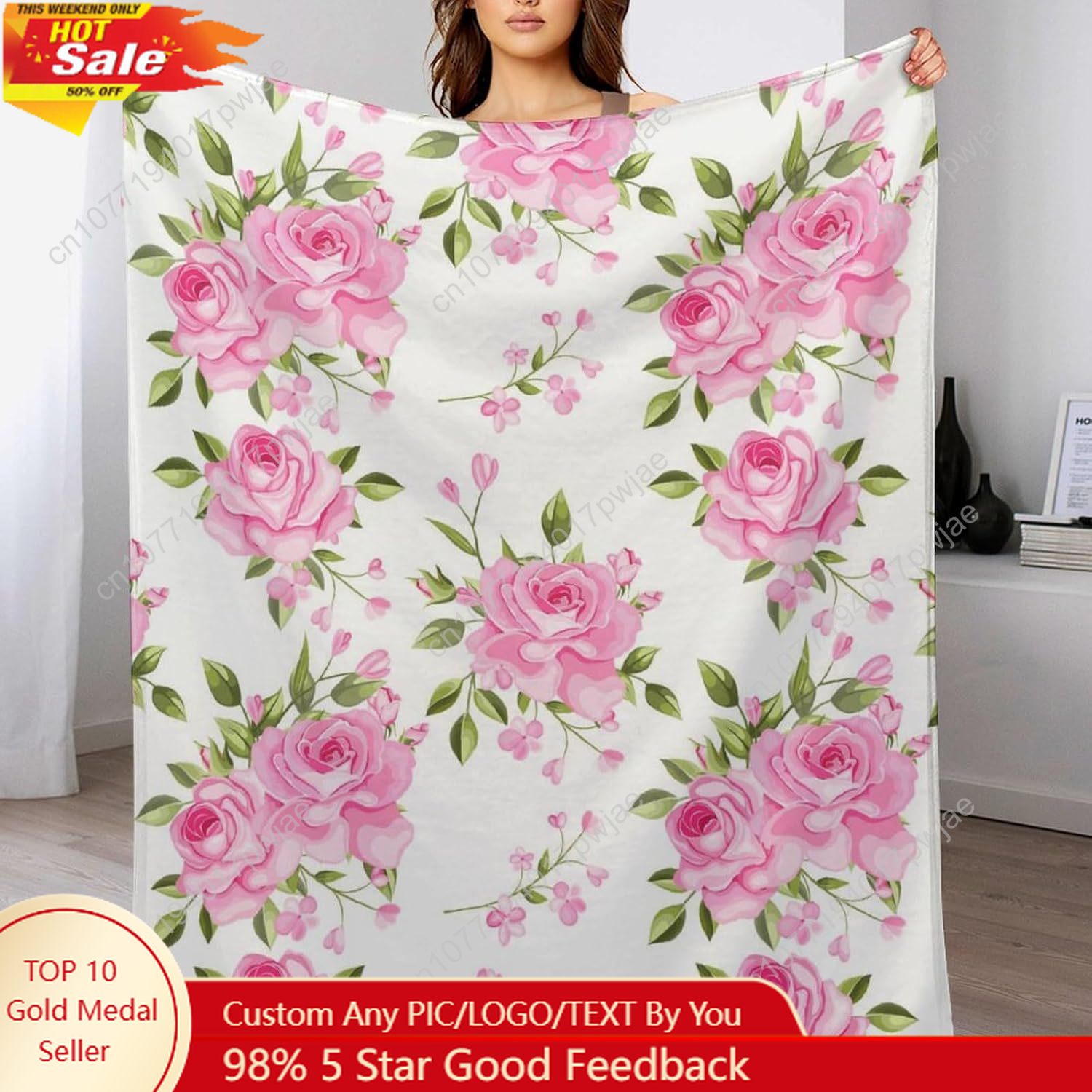 Pink Flower Throw Blanket Flor - Home Textiles Blanket review and price