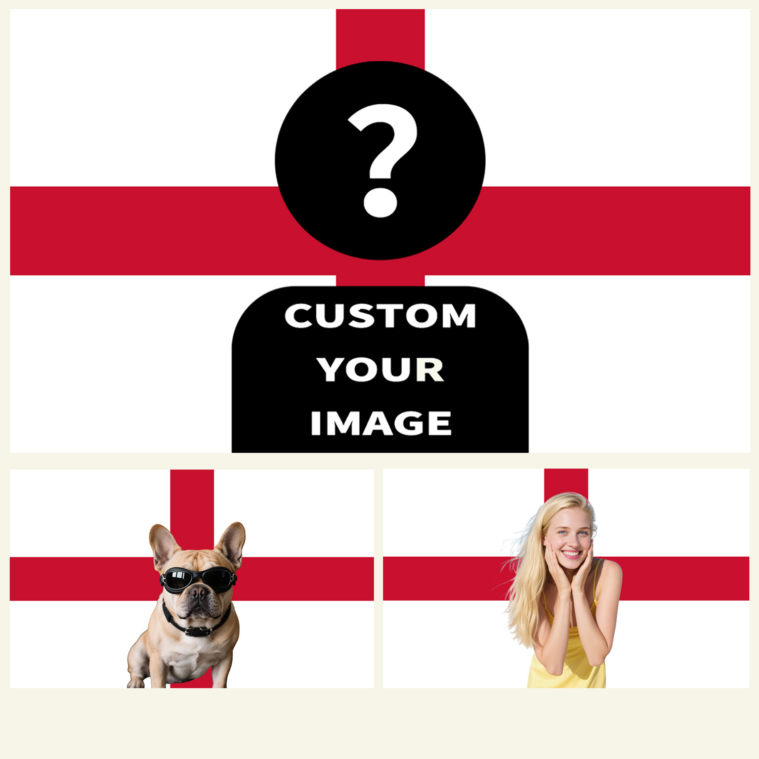1pc 2D FLAT Personalize Englan - Home Textiles And Decor review and price