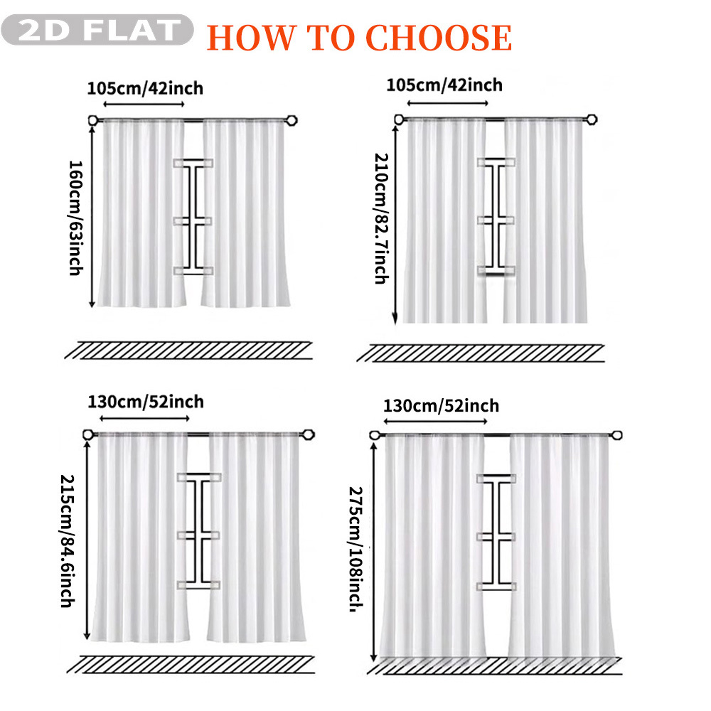 Custom 2D Flat 2pcs Sheer Curt - Home Textiles And Decor review and price