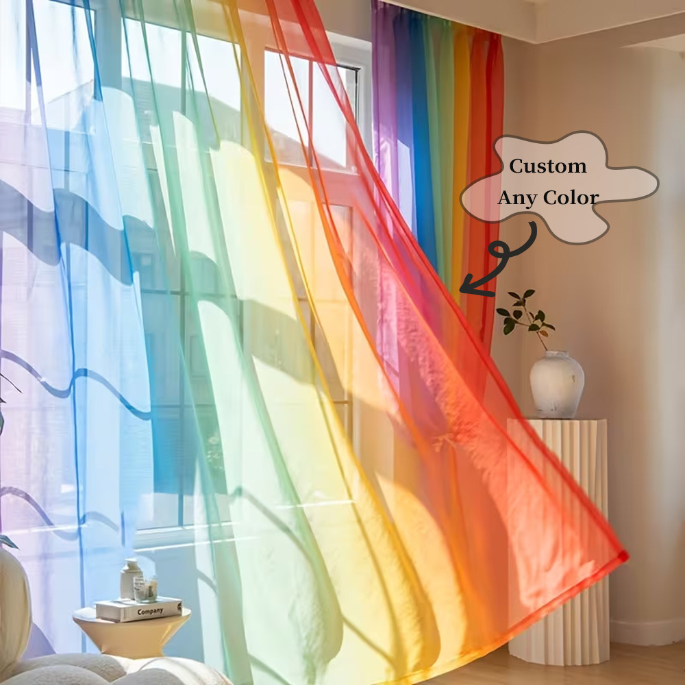Custom 2D Flat 2pcs Sheer Curt - Home Textiles And Decor review and price