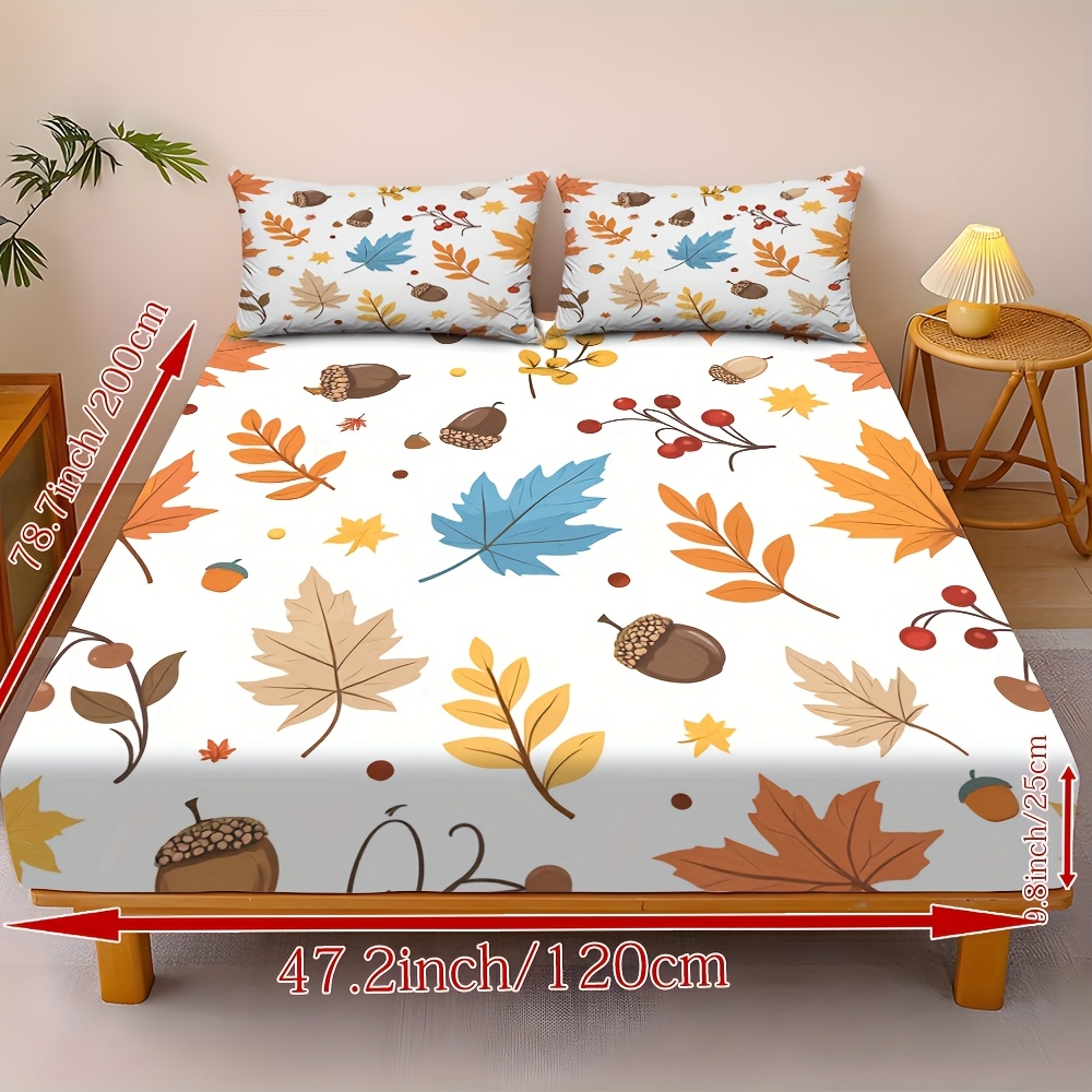 Autumn Leaves and Chestnut Bed - Fitted Sheet Deep review and price