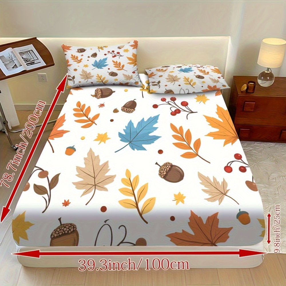 Autumn Leaves and Chestnut Bed - Fitted Sheet Deep review and price