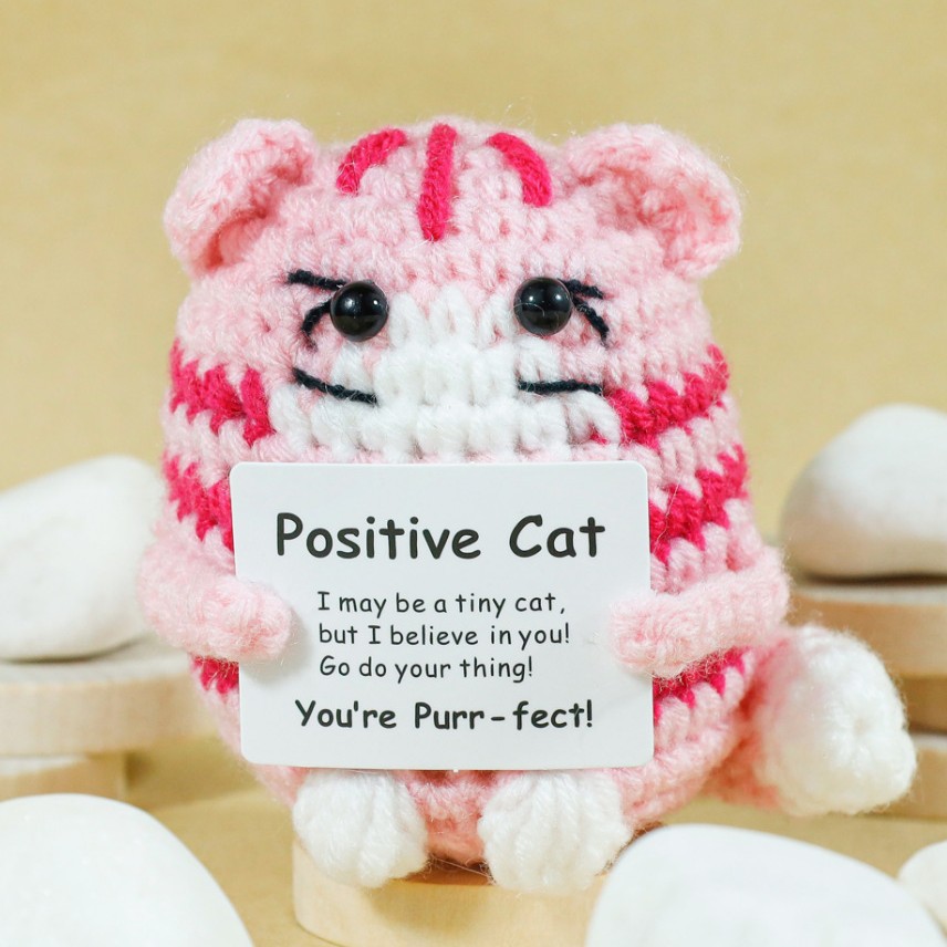Funny Crochet Positive Cat Dol - Home Textiles Europe review and price