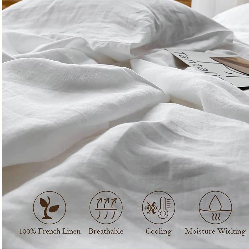 100% Linen Soft Bed Sheets, Qu - Fitted Sheet Deep review and price