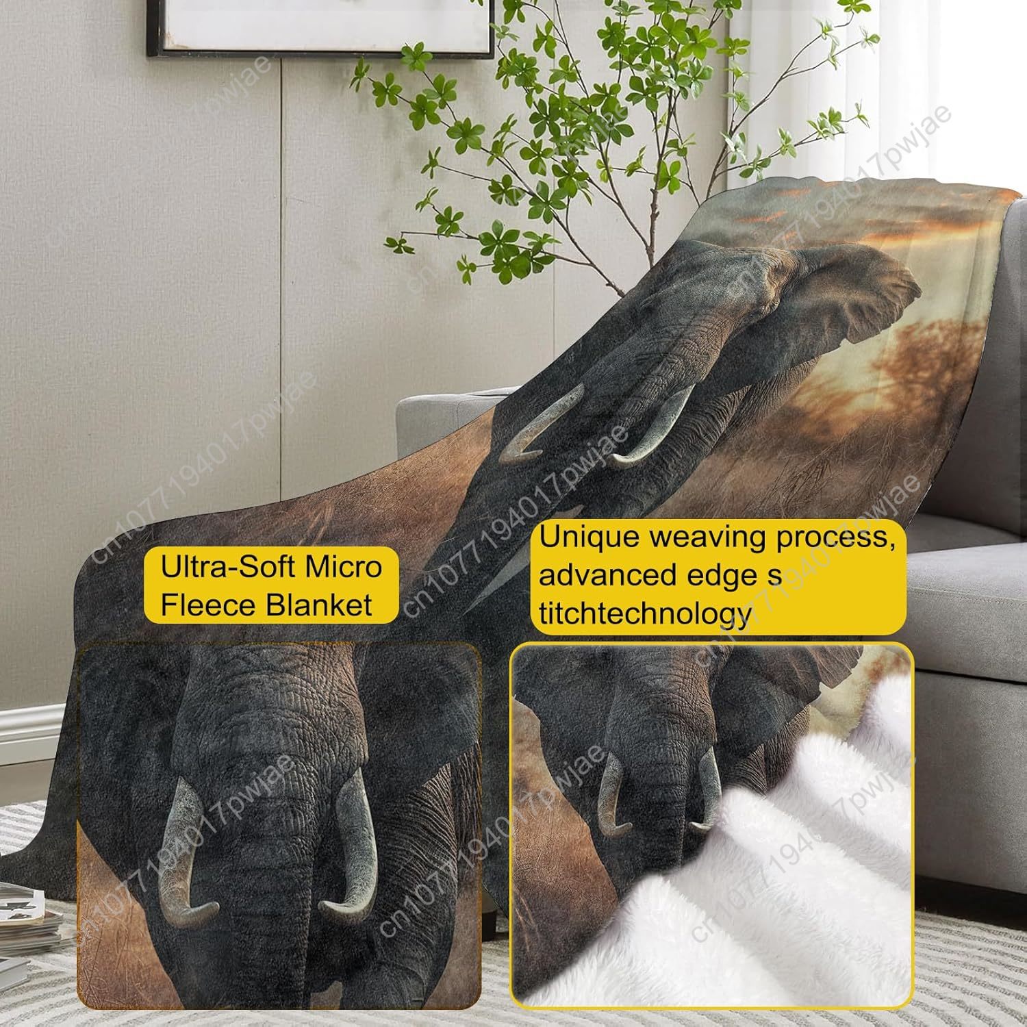 Elephant Fleece Blanket, Reali - Home Textiles Blanket review and price
