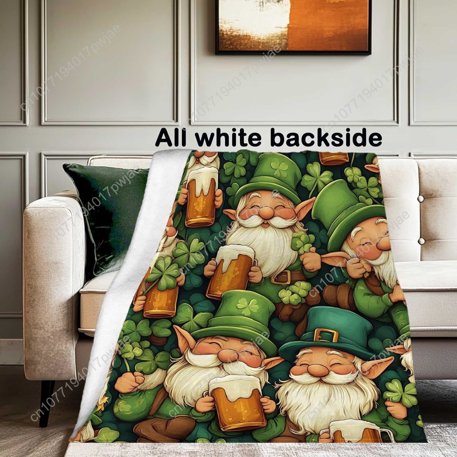 St. Patrick’s Day Gnome Throw  - Home Textiles Blanket review and price