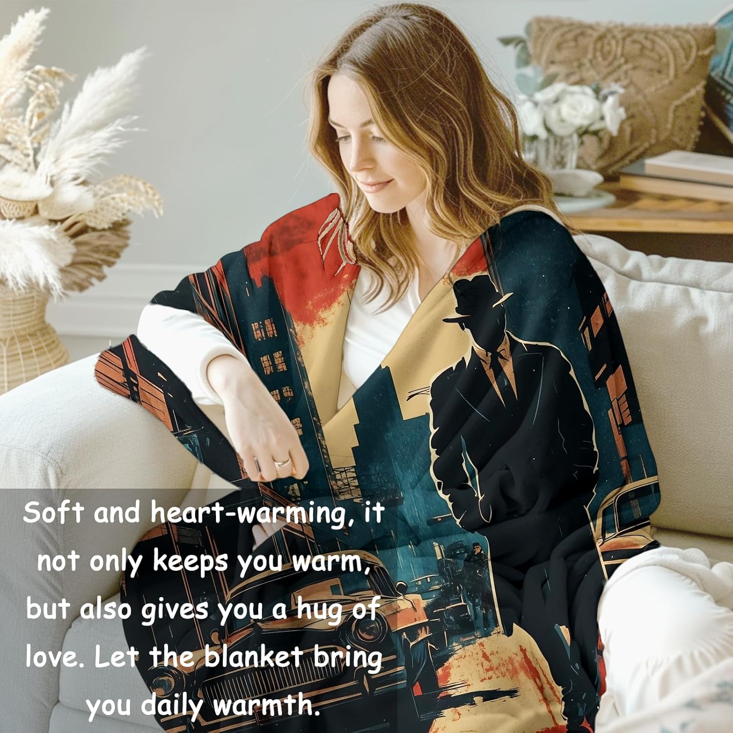 Noir Detective Blanket Gifts f - Home Textiles Blanket review and price
