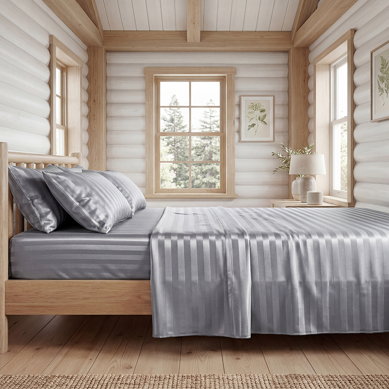 Wrinkle Resistant Striped Sati - Fitted Sheet Deep review and price