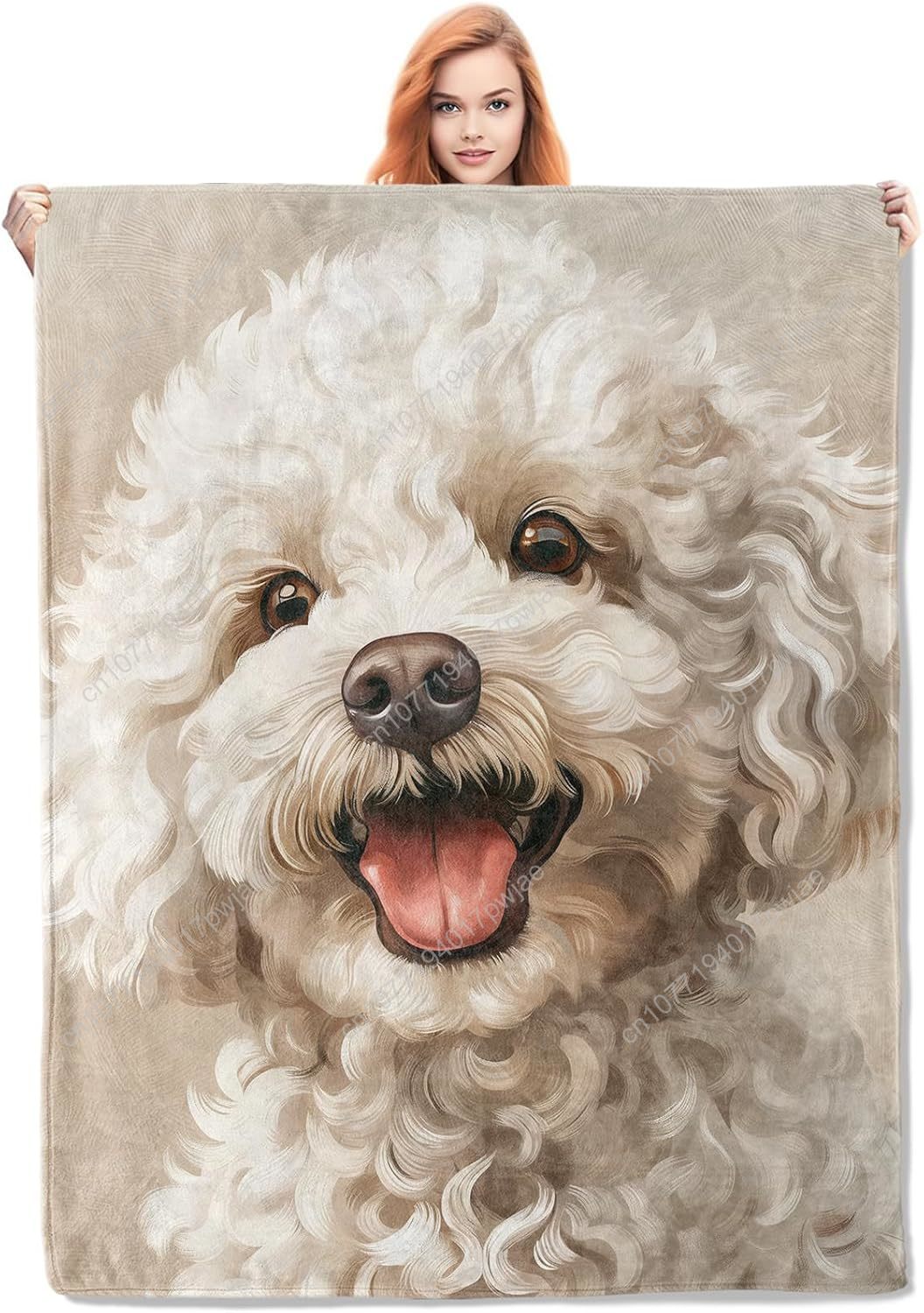 Joyful Poodle Portrait Blanket - Home Textiles Blanket review and price