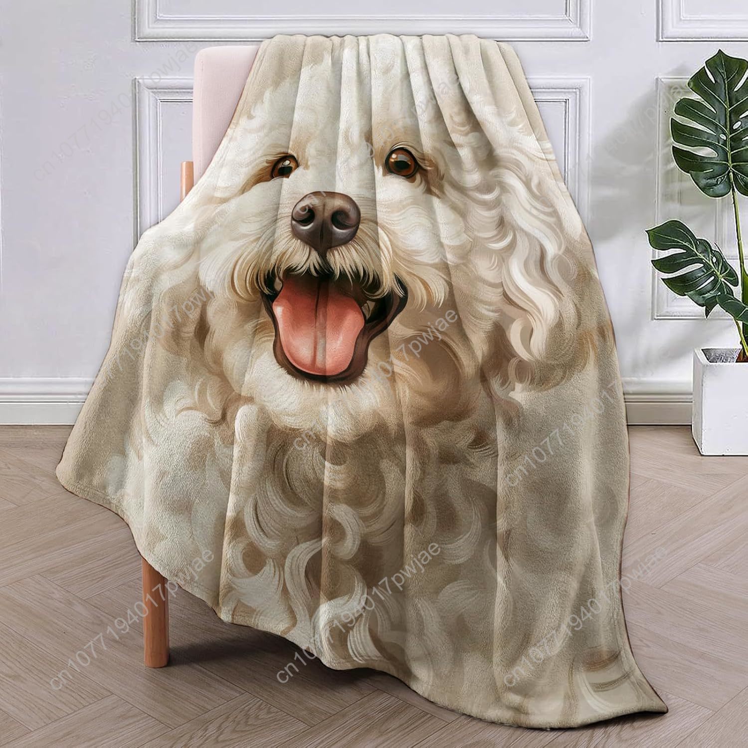 Joyful Poodle Portrait Blanket - Home Textiles Blanket review and price