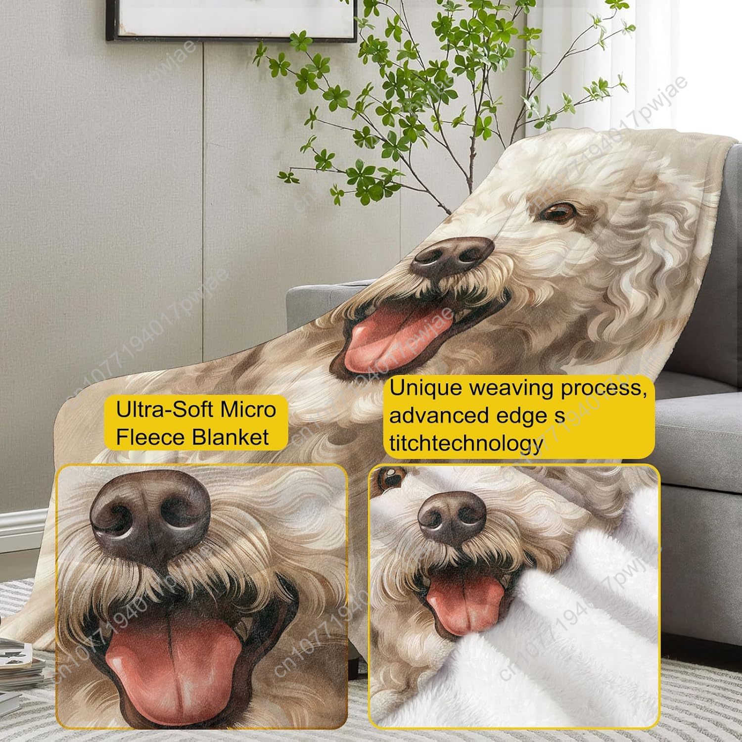 Joyful Poodle Portrait Blanket - Home Textiles Blanket review and price