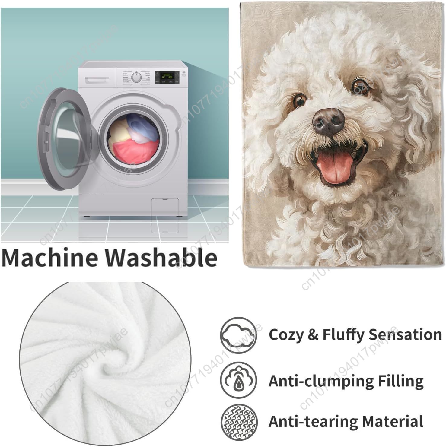 Joyful Poodle Portrait Blanket - Home Textiles Blanket review and price